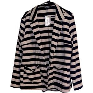 41 Hawthorn Black and Cream Striped Blazer